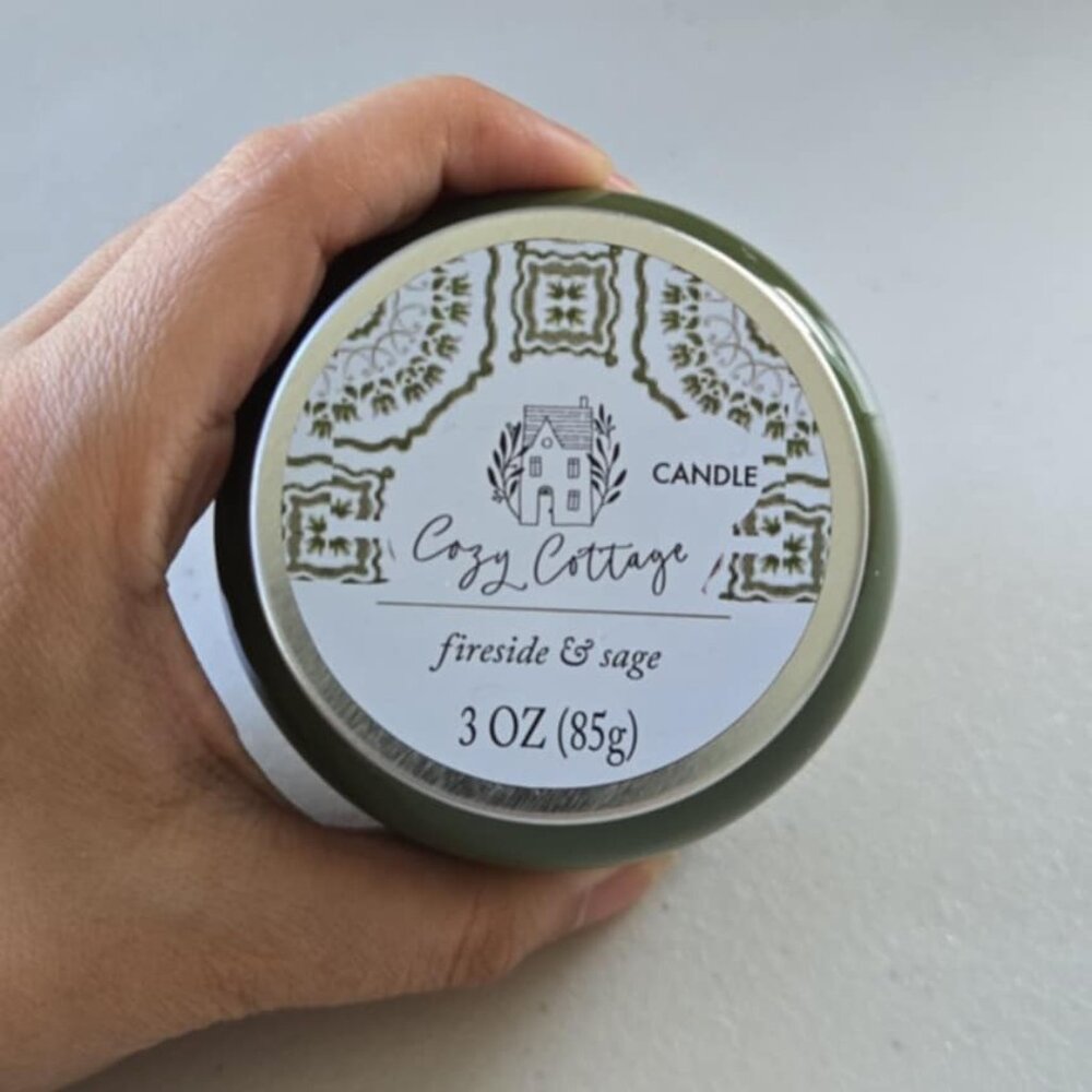 Cozy Cottage Candle Fireside and sage